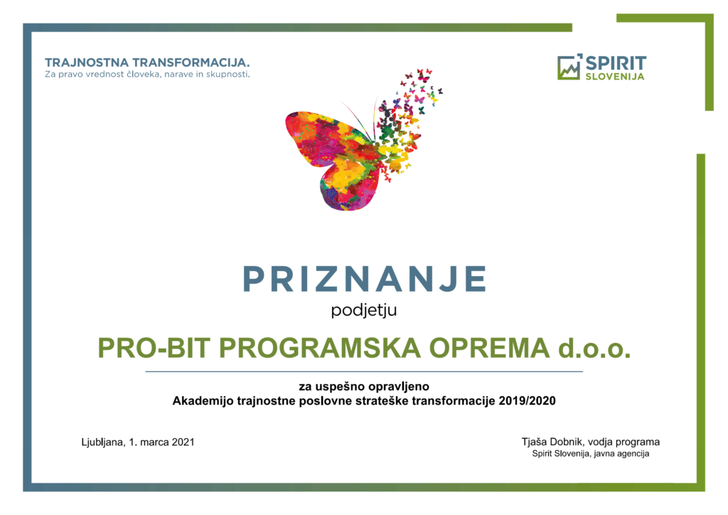 Pro-bit priznanje Trajnostna strategija