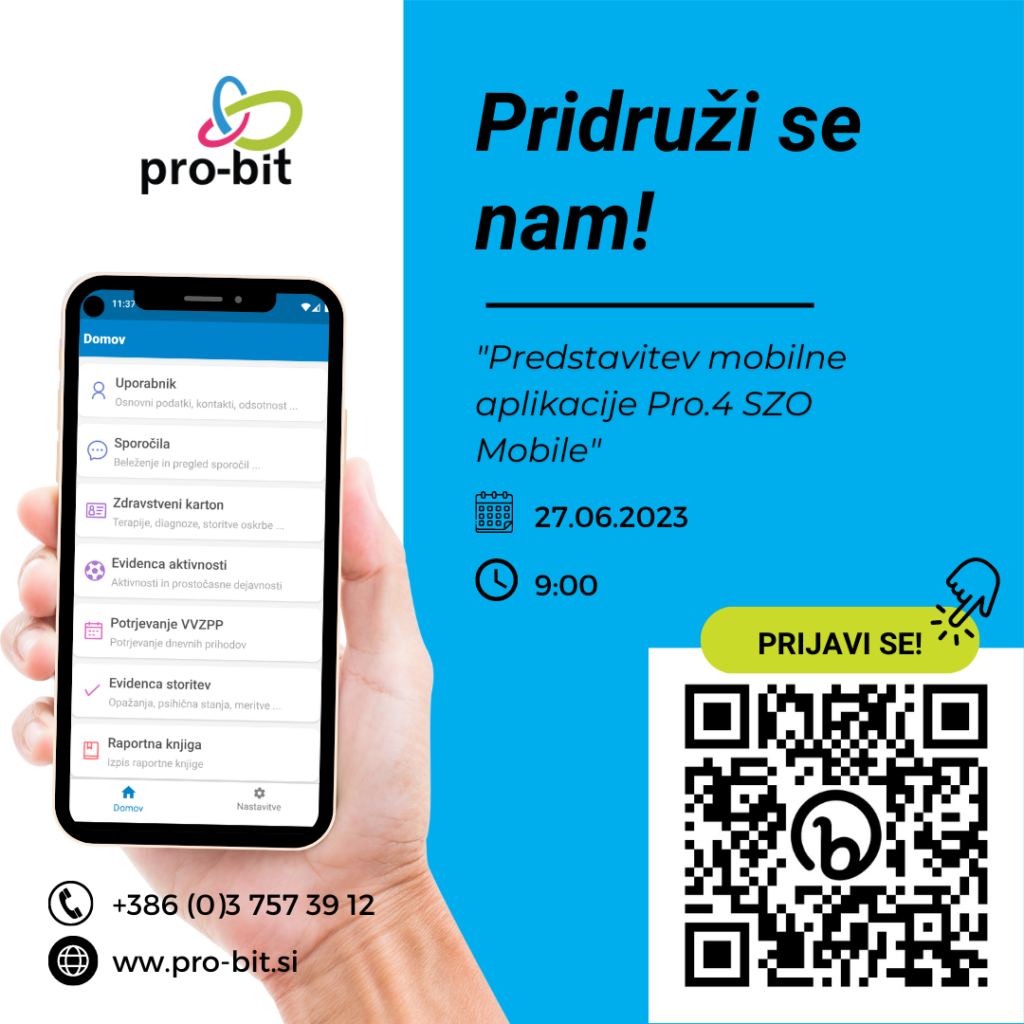 Mobilna aplikacija Pro.4 SZO Mobile.